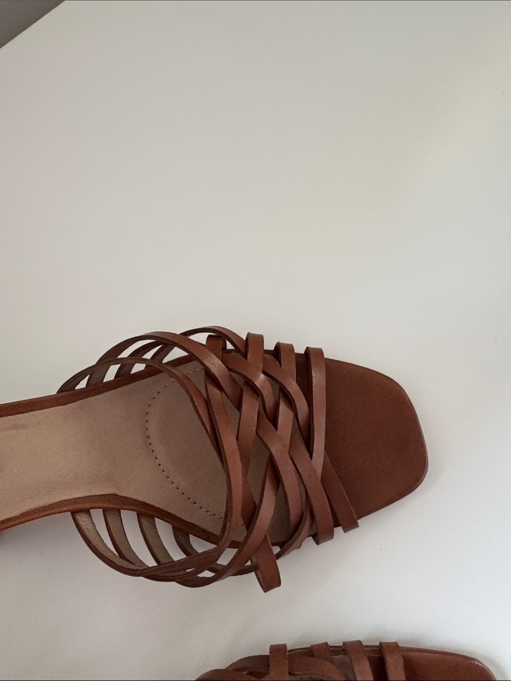 J. Jill Tan Brown Strappy Leather Block Heel Sandals - Picture 3 of 8